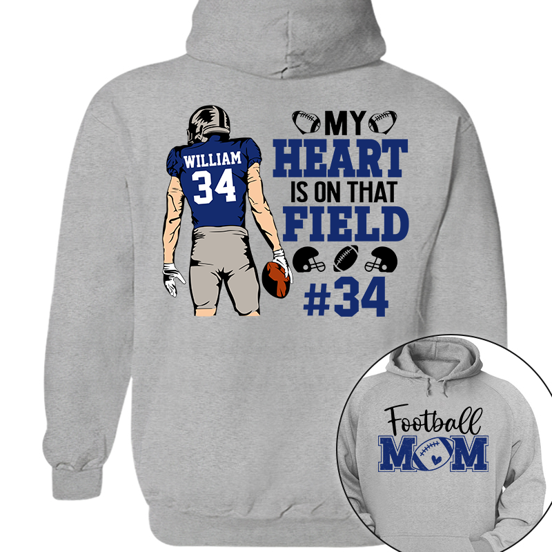 My Heart Is On That Field Personalized Shirt Football Game Day Custom Nickname