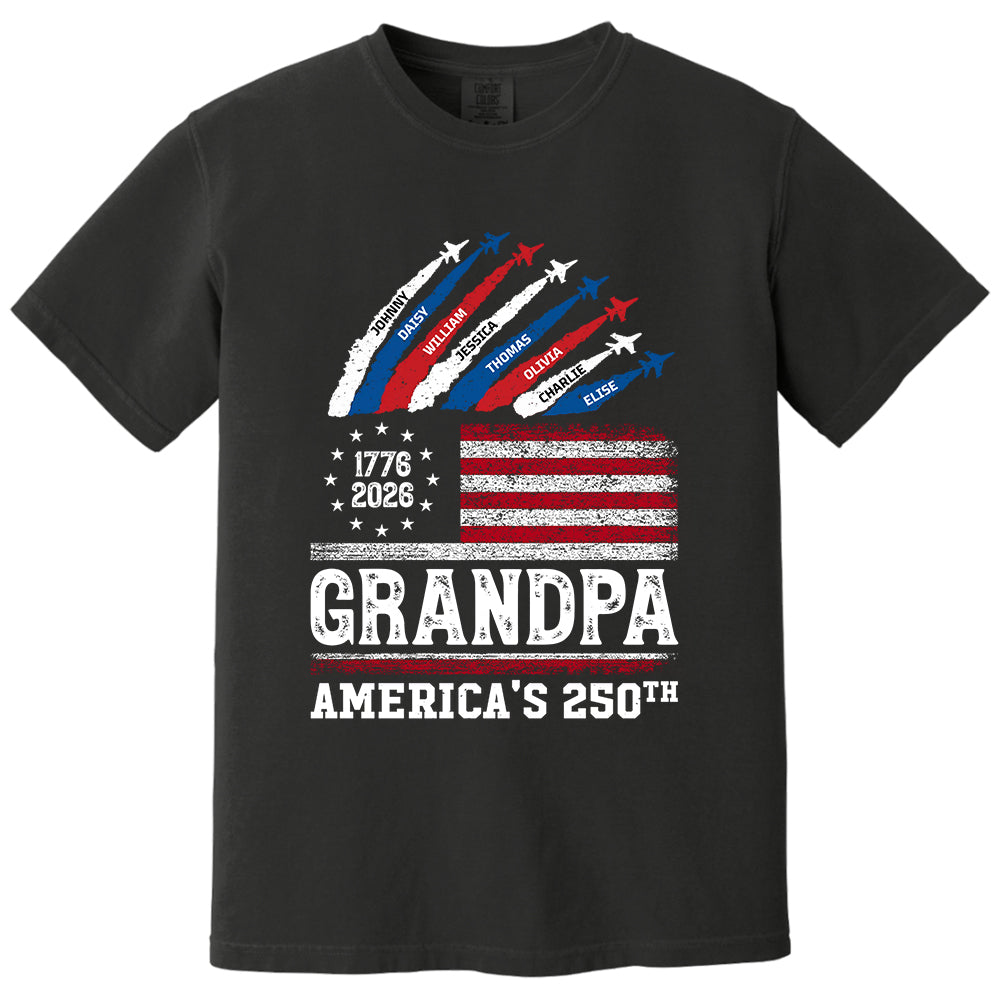 Proud Dad Grandpa Nation Flag American 250th Anniversary, Personalized Cool Shirt For Father's Day, Gift For Dad, Grandpa, Husband MI209 VH01