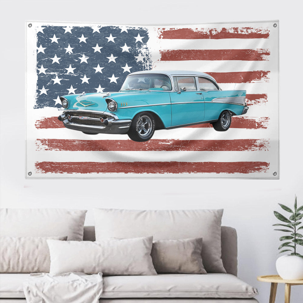 Personalized Truck & Tractor Pulling American Flag, Truck & Tractor Pulling Custom Photo Wall Flag Do99