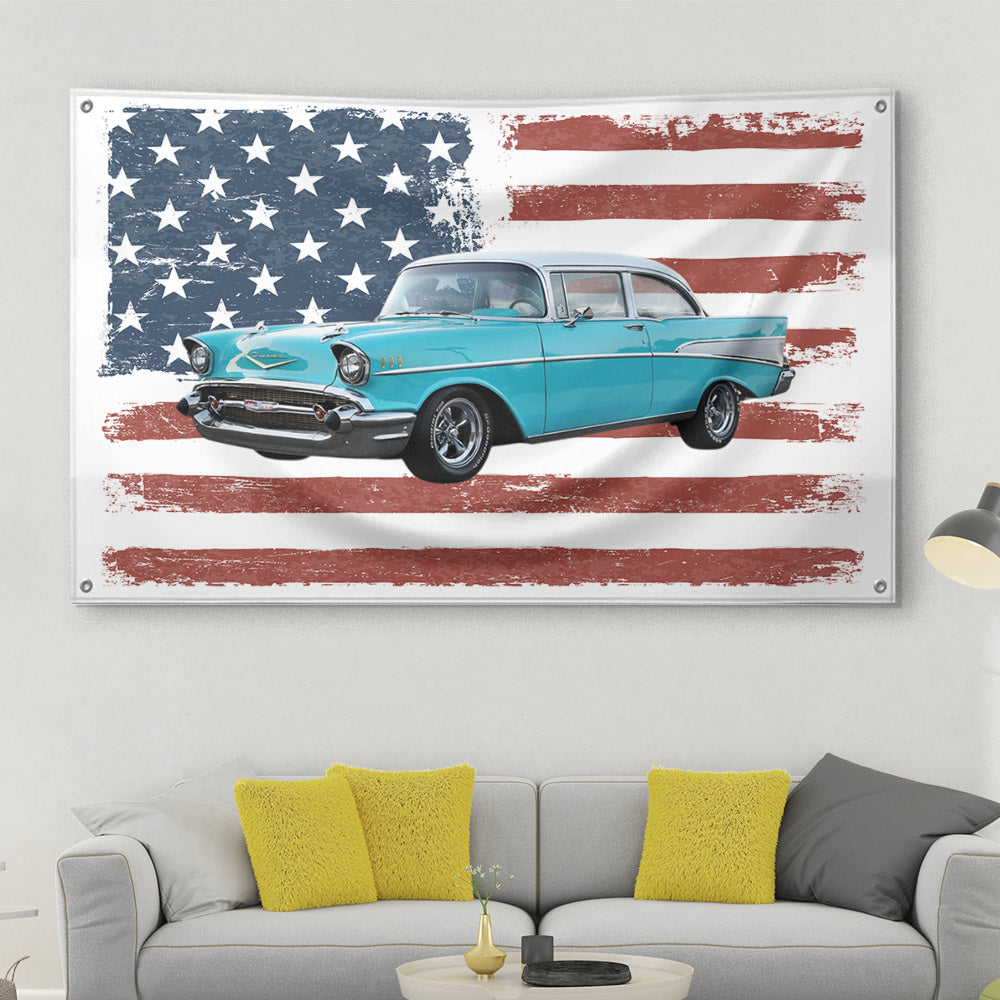 Personalized Truck & Tractor Pulling American Flag, Truck & Tractor Pulling Custom Photo Wall Flag Do99