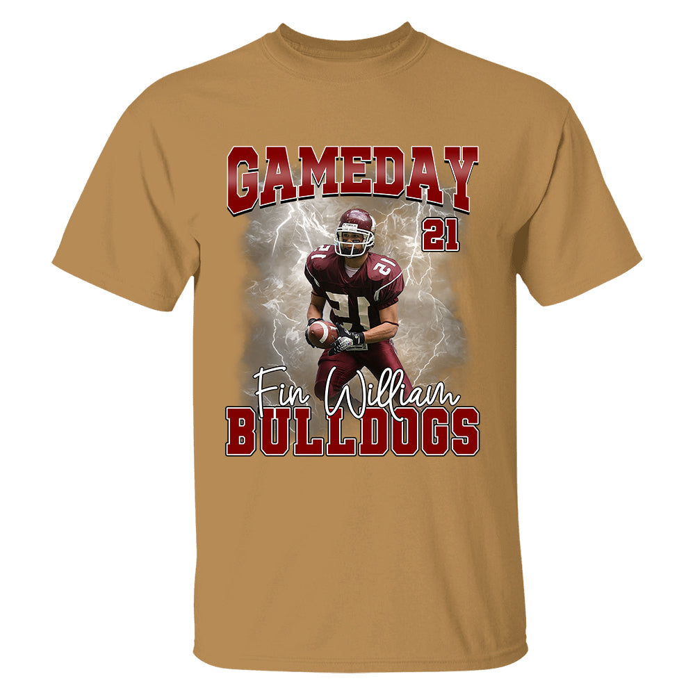 Football Game Day Personalized Shirt Custom Photo Vintage Football Shirt Gift For Football Player