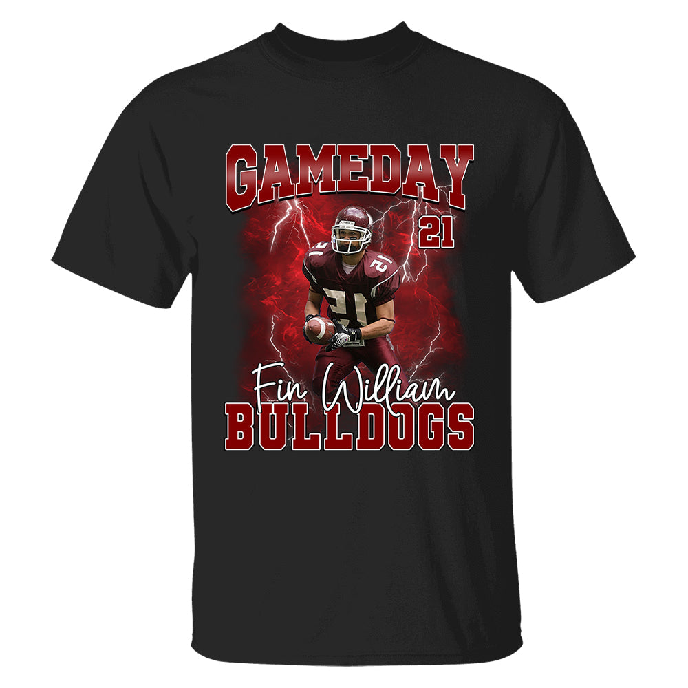 Football Game Day Personalized Shirt Custom Photo Vintage Football Shirt Gift For Football Player