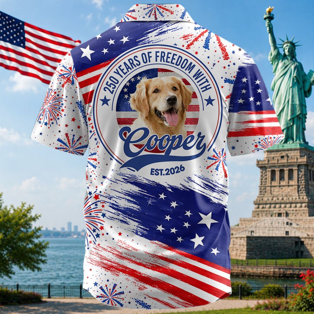 250 Years Of Freedom, Custom Dog Cat Photo Merica Hawaii Shirt, Gift For Dog Cat Lovers MI209 T24