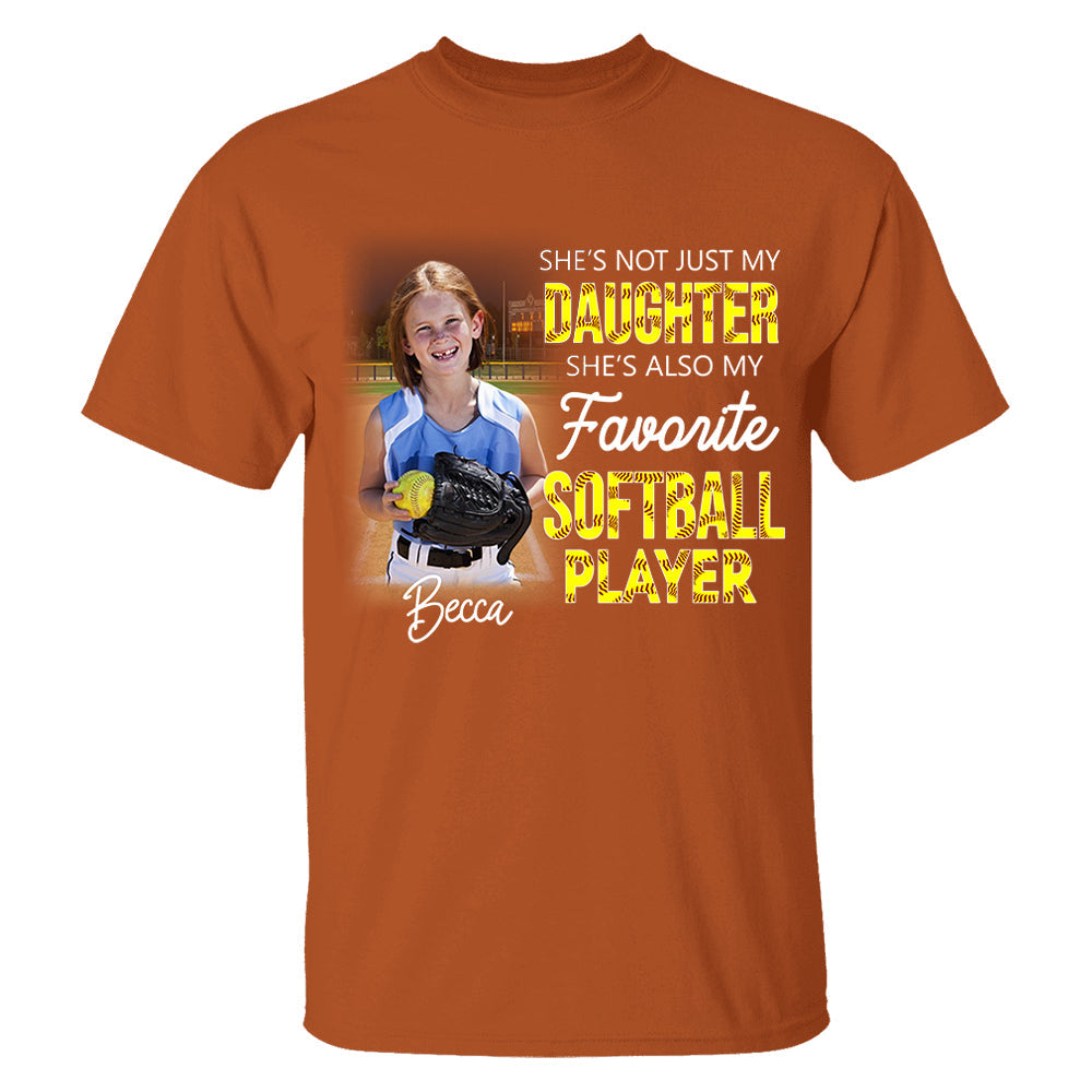 He's Not Just My Grandson He's Favorite Softball Player - Personalized Shirt Tu20