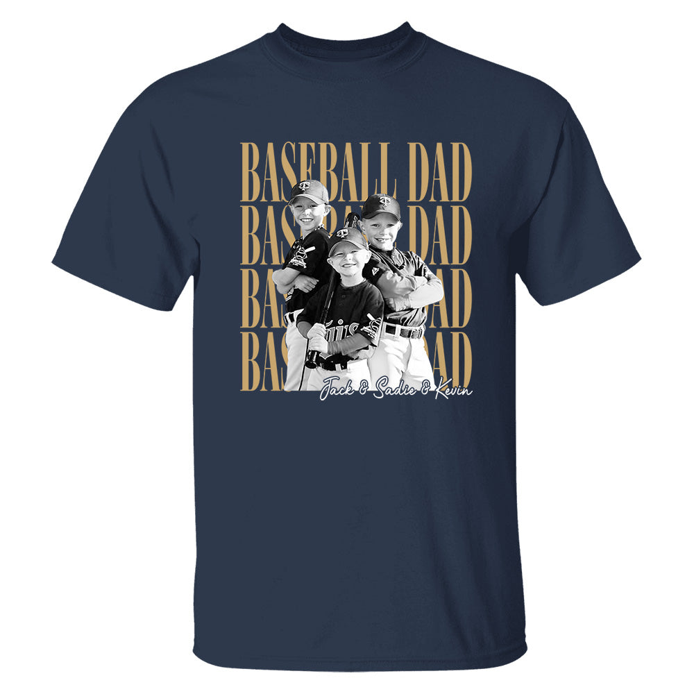 Baseball Dad Shirt, Personalized Photo Shirt for Dad, Custom Baseball Dad Tee, Father’s Day Gift for Baseball Dad Na02 VH01