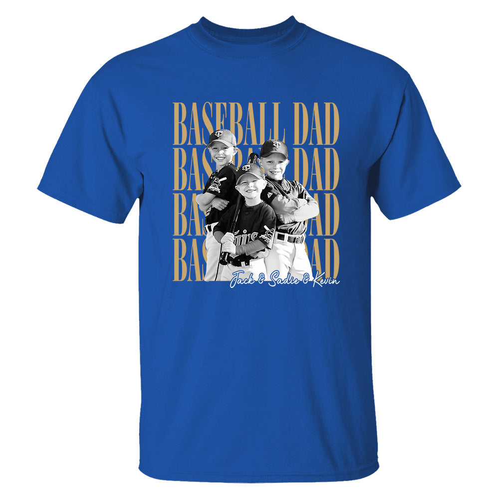 Baseball Dad Shirt, Personalized Photo Shirt for Dad, Custom Baseball Dad Tee, Father’s Day Gift for Baseball Dad Na02 VH01