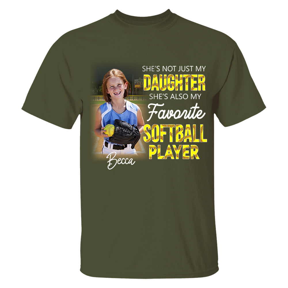 He's Not Just My Grandson He's Favorite Softball Player - Personalized Shirt Tu20