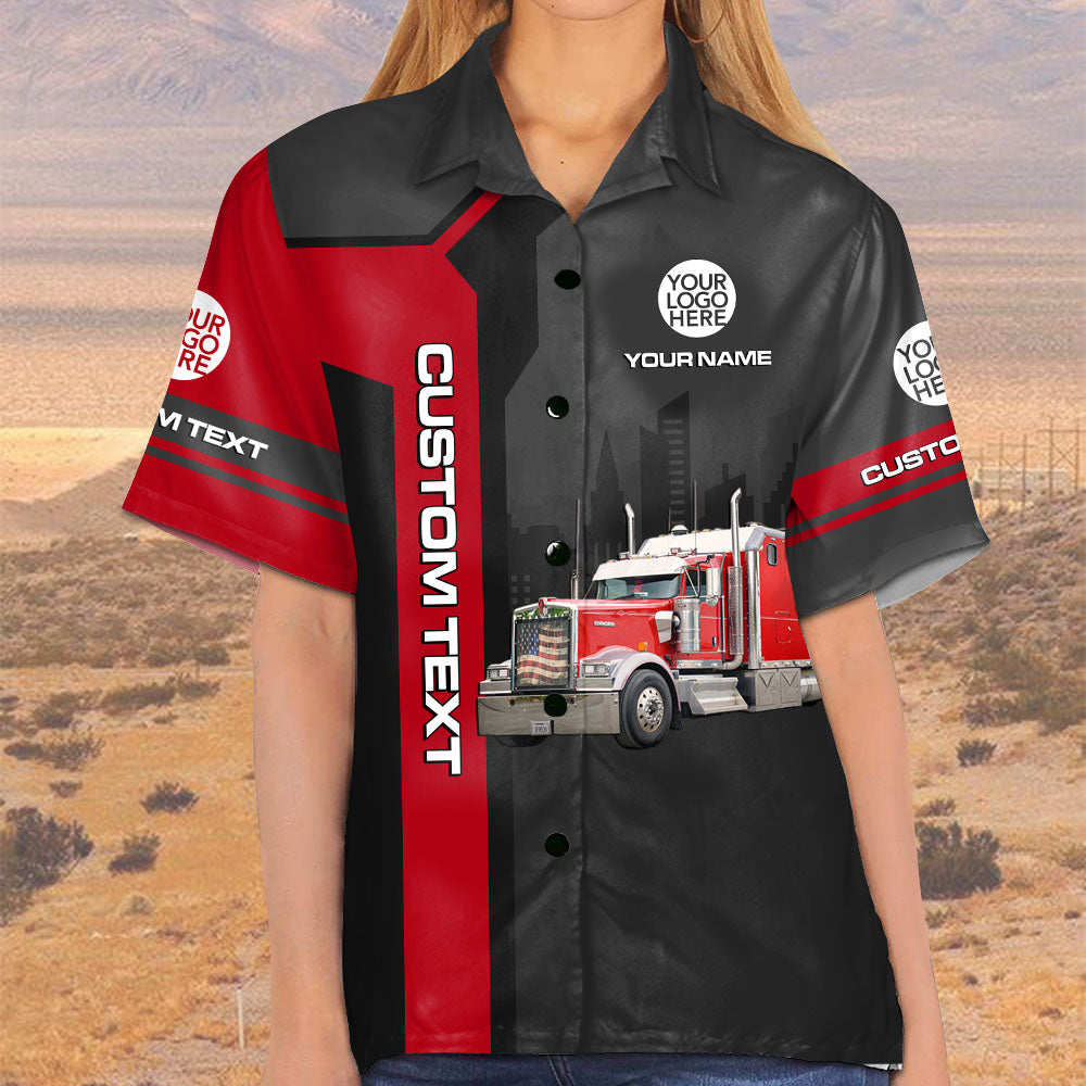 Trucker If I Have To Be Drug Free to Keep My Job - Custom Photo Truck For Trucker Hawaiian Shirt A2110 Pt99