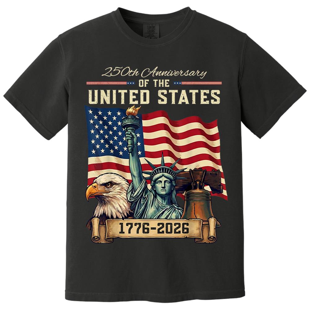 USA 250th Anniversary Flag T-Shirt, Patriotic 4th of July Independence Day Tee Hv01