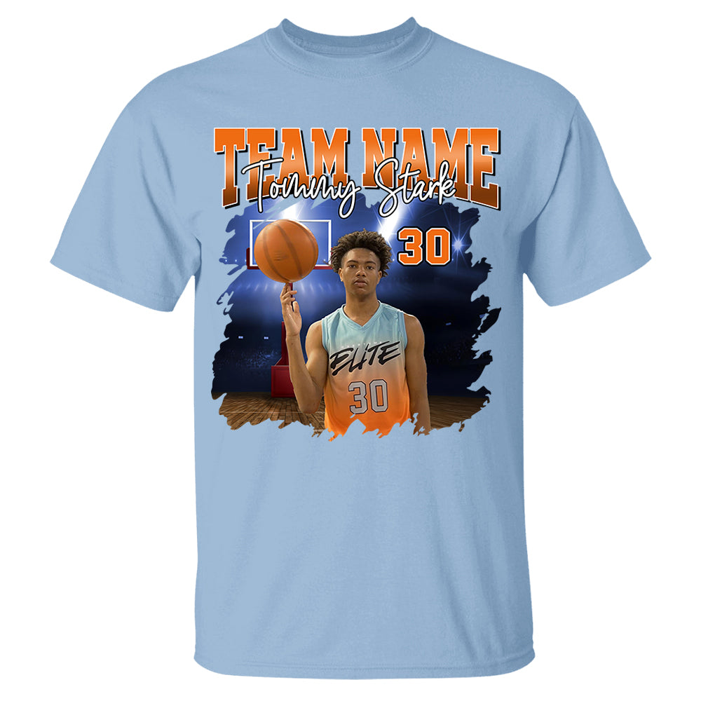 Basketball Personalized Shirt Custom Photo And Team Name, Custom Bootleg Rap Tee Basketball