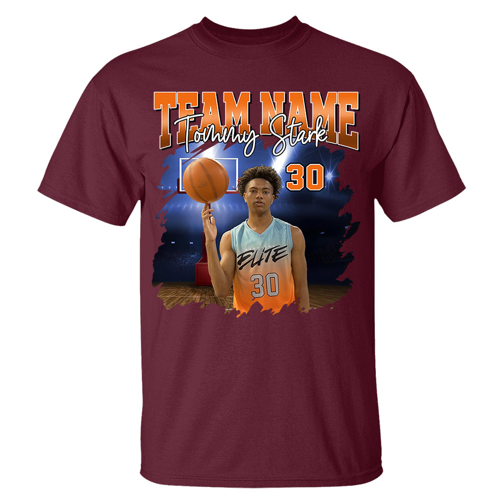 Basketball Personalized Shirt Custom Photo And Team Name, Custom Bootleg Rap Tee Basketball