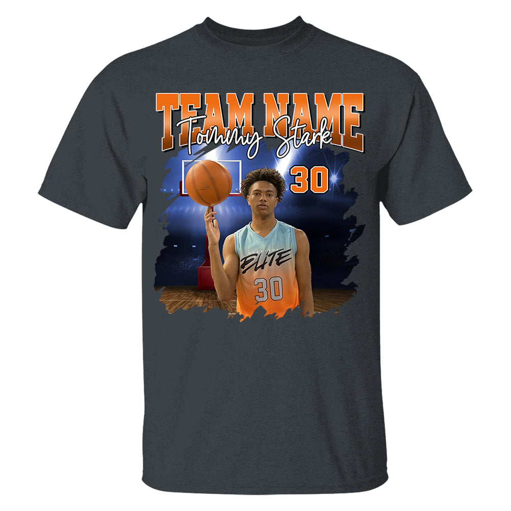 Basketball Personalized Shirt Custom Photo And Team Name, Custom Bootleg Rap Tee Basketball