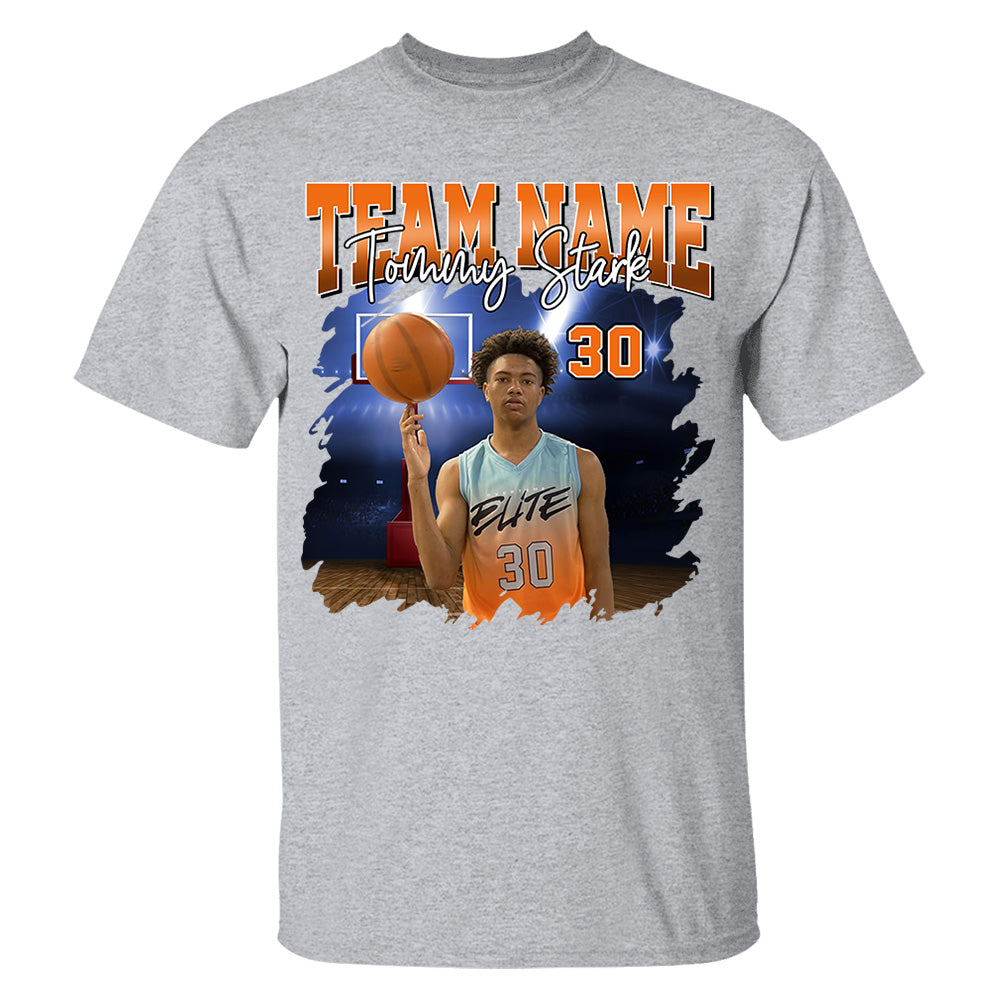 Basketball Personalized Shirt Custom Photo And Team Name, Custom Bootleg Rap Tee Basketball