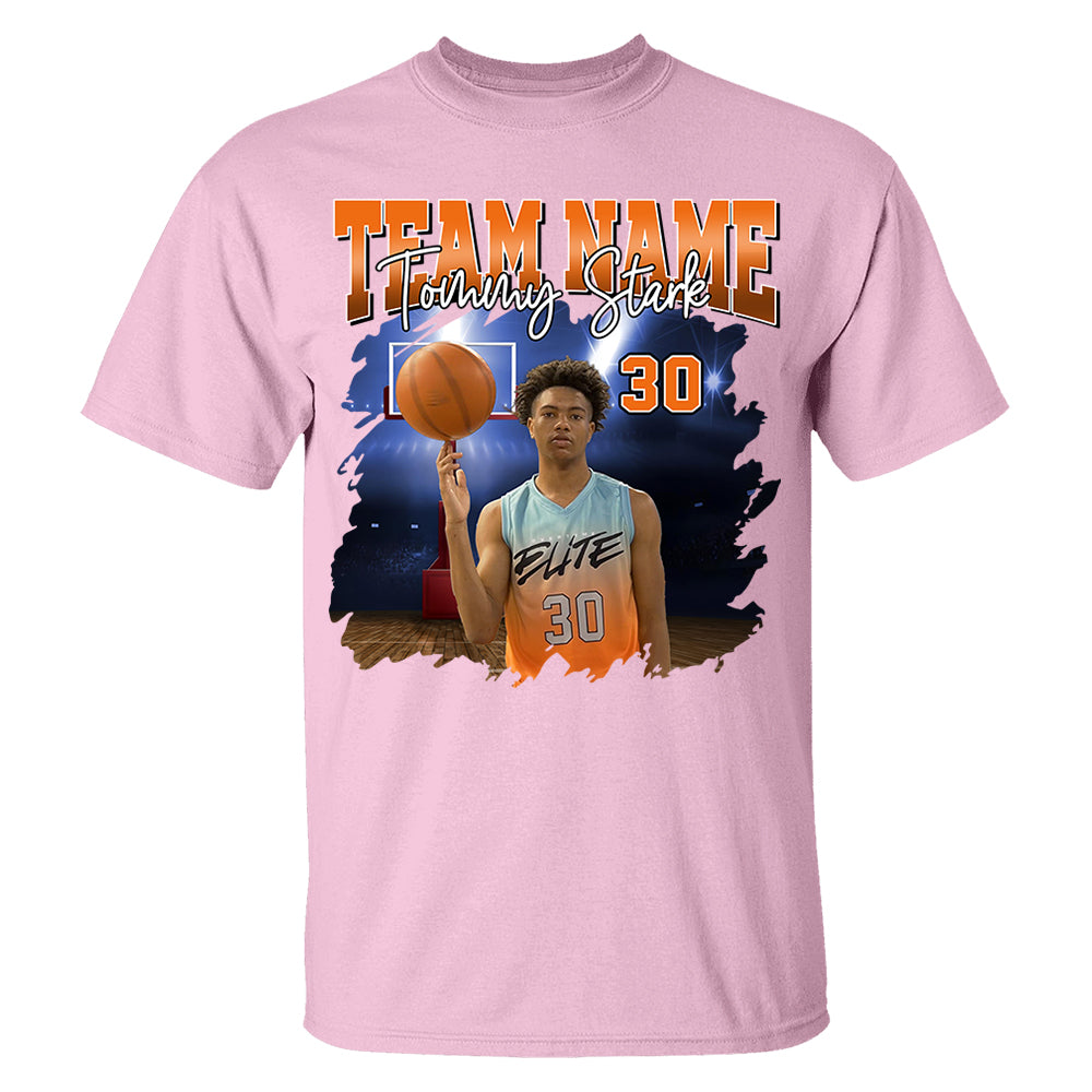 Basketball Personalized Shirt Custom Photo And Team Name, Custom Bootleg Rap Tee Basketball
