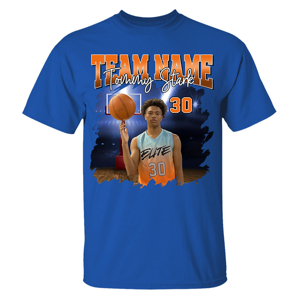 Basketball Personalized Shirt Custom Photo And Team Name, Custom Bootleg Rap Tee Basketball