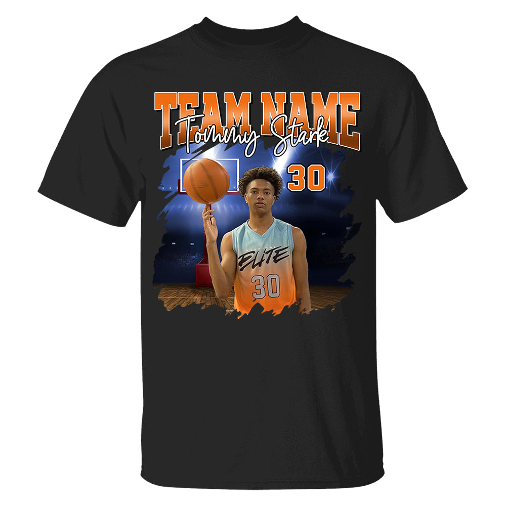 Basketball Personalized Shirt Custom Photo And Team Name, Custom Bootleg Rap Tee Basketball