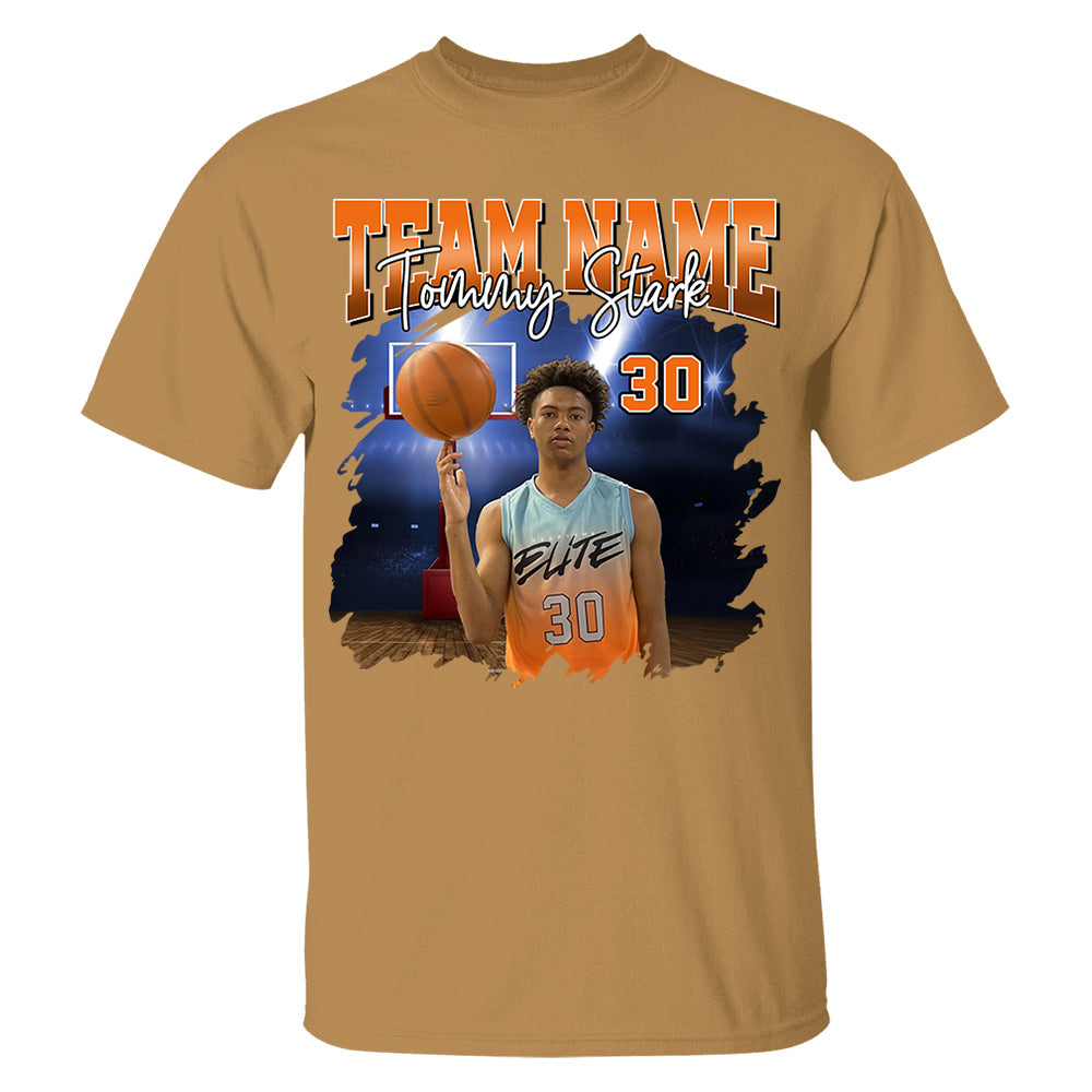 Basketball Personalized Shirt Custom Photo And Team Name, Custom Bootleg Rap Tee Basketball