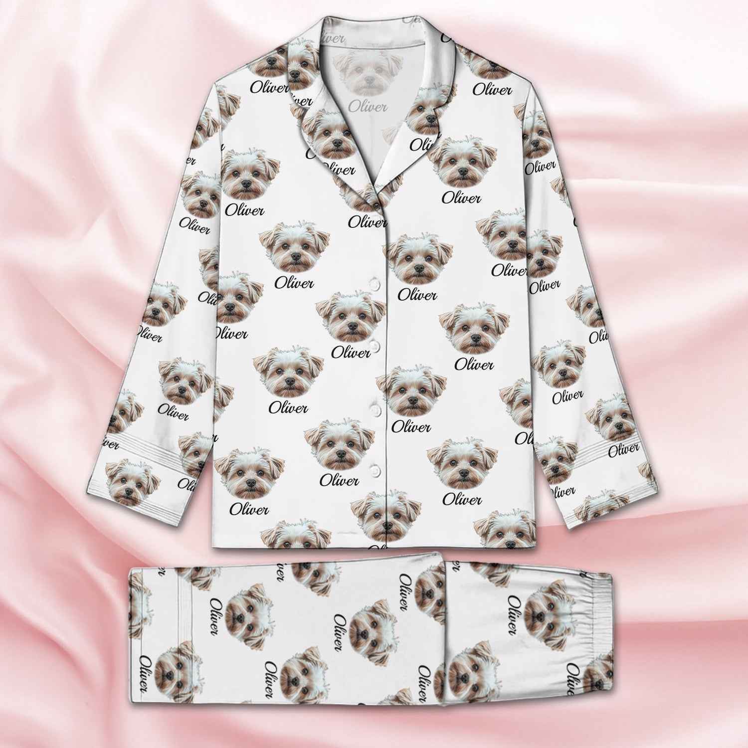 Personalized Pet Photo Pajama, Custom Dog & Cat Portrait, Family Matching Loungewear T1807 Hv01
