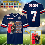 Personalized Football Mom Jersey Shirt - A Football Mom Who Believed In Him First Gift For Football Lovers Tu24 Do99