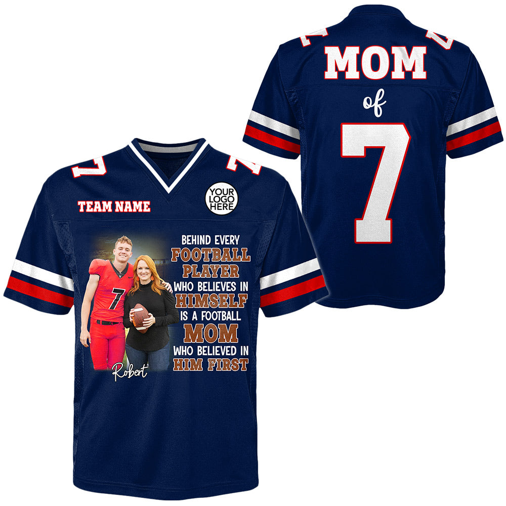 Personalized Football Mom Jersey Shirt - A Football Mom Who Believed In Him First Gift For Football Lovers Tu24 Do99