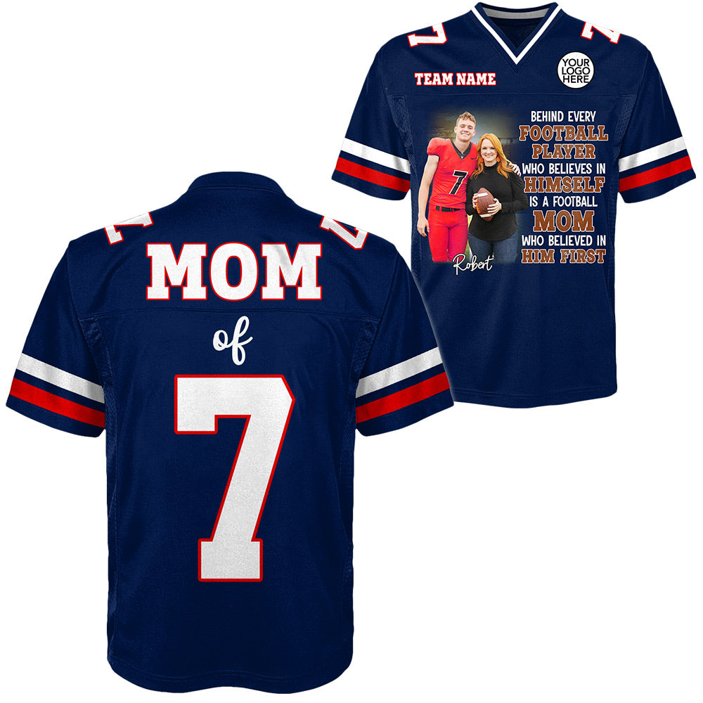 Personalized Football Mom Jersey Shirt - A Football Mom Who Believed In Him First Gift For Football Lovers Tu24 Do99