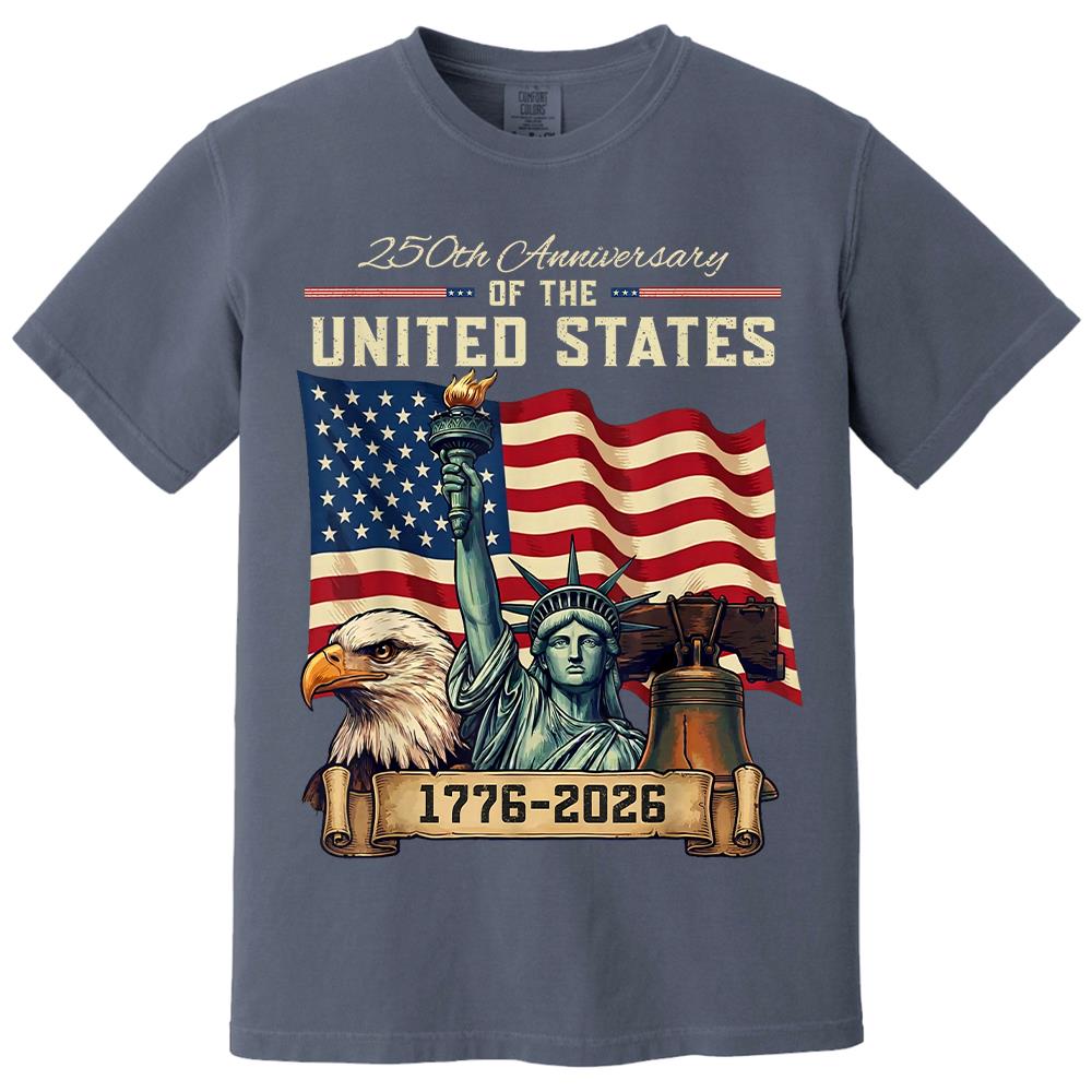 USA 250th Anniversary Flag T-Shirt, Patriotic 4th of July Independence Day Tee Hv01