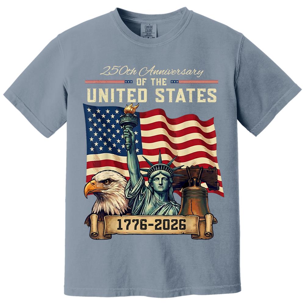 USA 250th Anniversary Flag T-Shirt, Patriotic 4th of July Independence Day Tee Hv01
