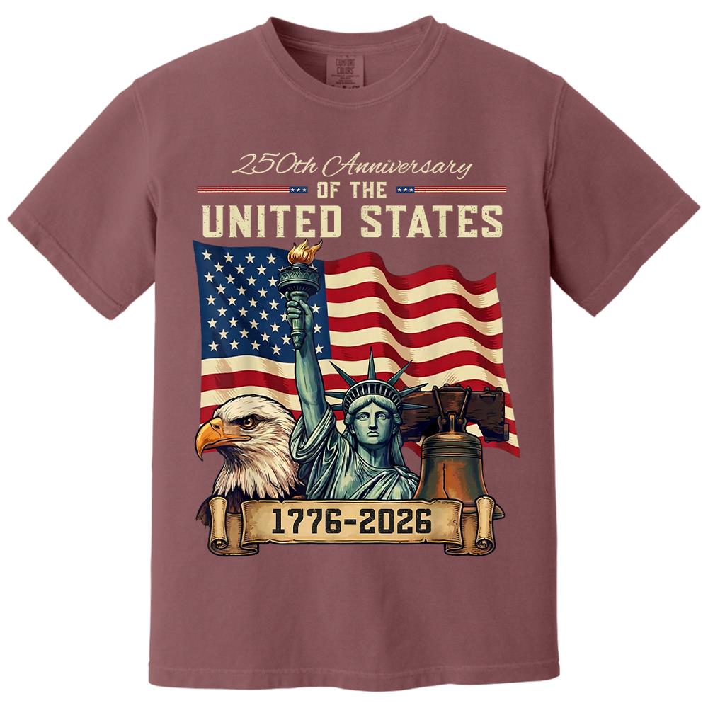 USA 250th Anniversary Flag T-Shirt, Patriotic 4th of July Independence Day Tee Hv01