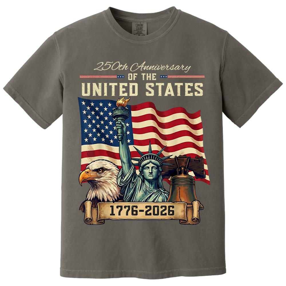 USA 250th Anniversary Flag T-Shirt, Patriotic 4th of July Independence Day Tee Hv01