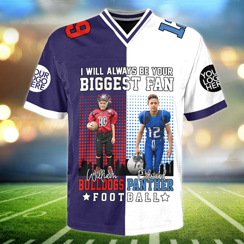 I Will Always Be Your Biggest Fan Personalized Football Jersey Shirt For Football Mom Grandma Sport Tu24 Pt99