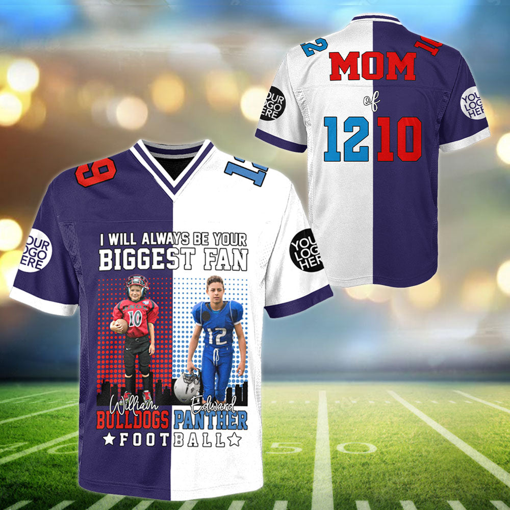 I Will Always Be Your Biggest Fan Personalized Football Jersey Shirt For Football Mom Grandma Sport Tu24 Pt99