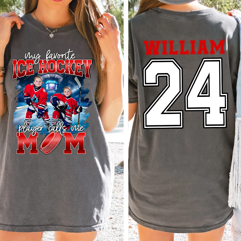 My Favorite Ice Hockey Player Calls Me Mom Personalized Ice Hockey Shirt Gift Ice Hockey Mom Ice Hockey Dad GameDay