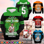 God First Family Second Then Basketball Personalized Photo All Over Print Shirt For Basketball Lovers