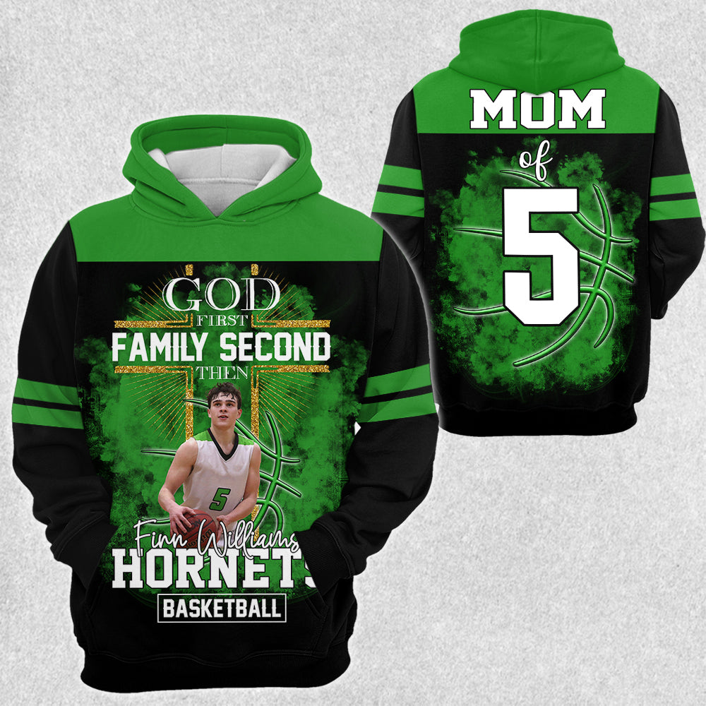 God First Family Second Then Basketball Personalized Photo All Over Print Shirt For Basketball Lovers