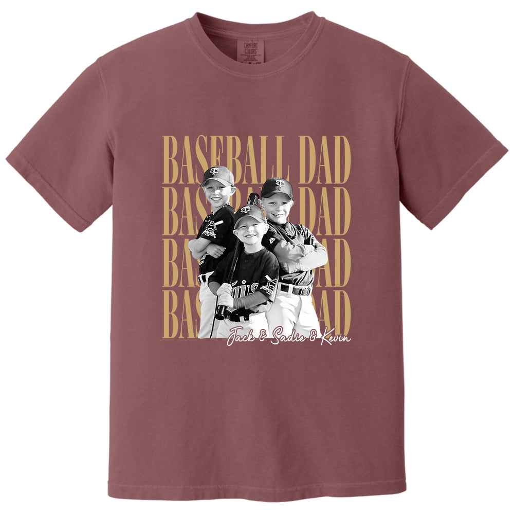 Baseball Dad Shirt, Personalized Photo Shirt for Dad, Custom Baseball Dad Tee, Father’s Day Gift for Baseball Dad Na02 VH01