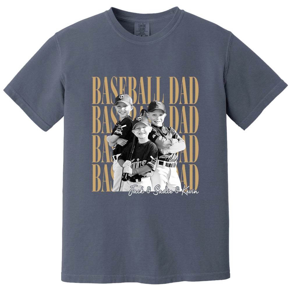 Baseball Dad Shirt, Personalized Photo Shirt for Dad, Custom Baseball Dad Tee, Father’s Day Gift for Baseball Dad Na02 VH01