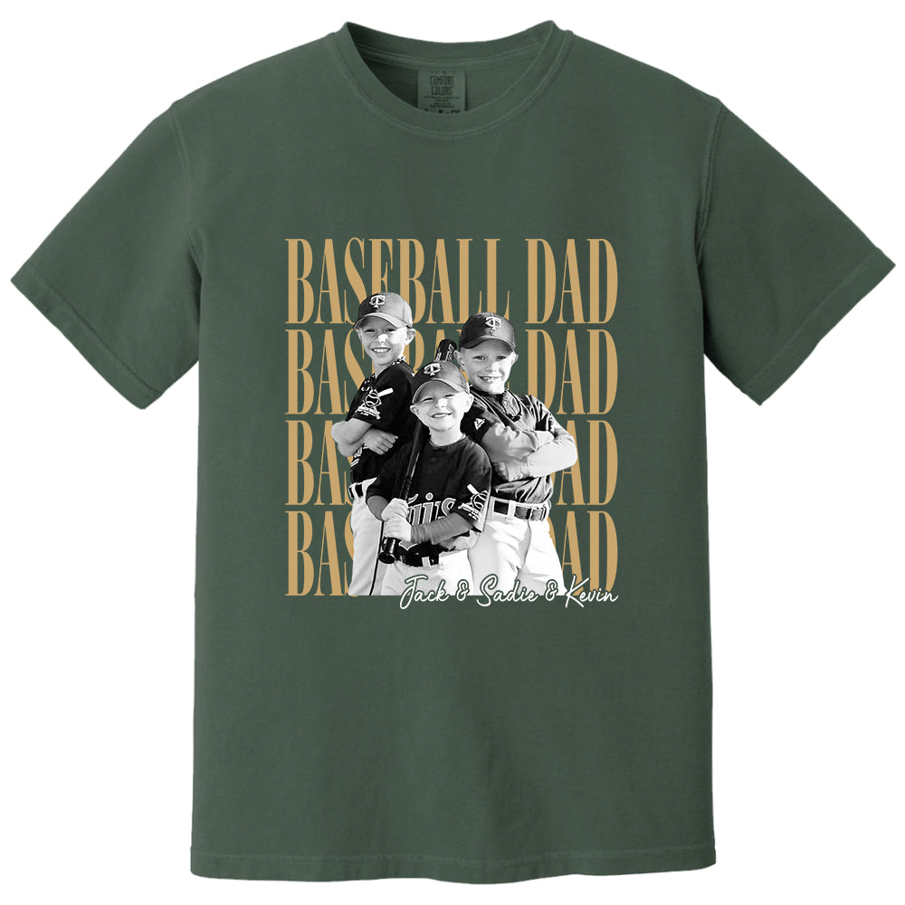 Baseball Dad Shirt, Personalized Photo Shirt for Dad, Custom Baseball Dad Tee, Father’s Day Gift for Baseball Dad Na02 VH01