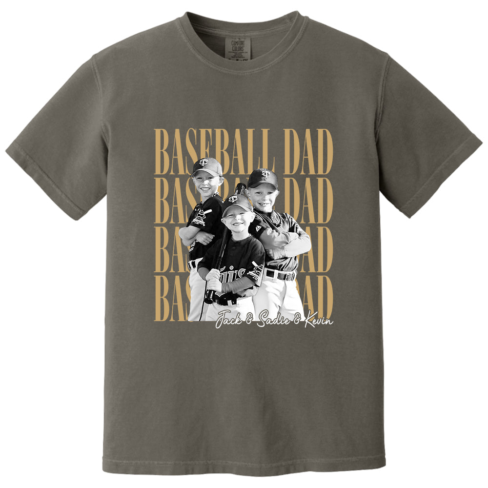 Baseball Dad Shirt, Personalized Photo Shirt for Dad, Custom Baseball Dad Tee, Father’s Day Gift for Baseball Dad Na02 VH01
