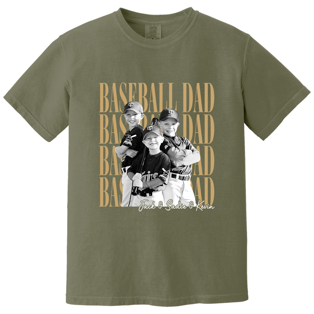 Baseball Dad Shirt, Personalized Photo Shirt for Dad, Custom Baseball Dad Tee, Father’s Day Gift for Baseball Dad Na02 VH01