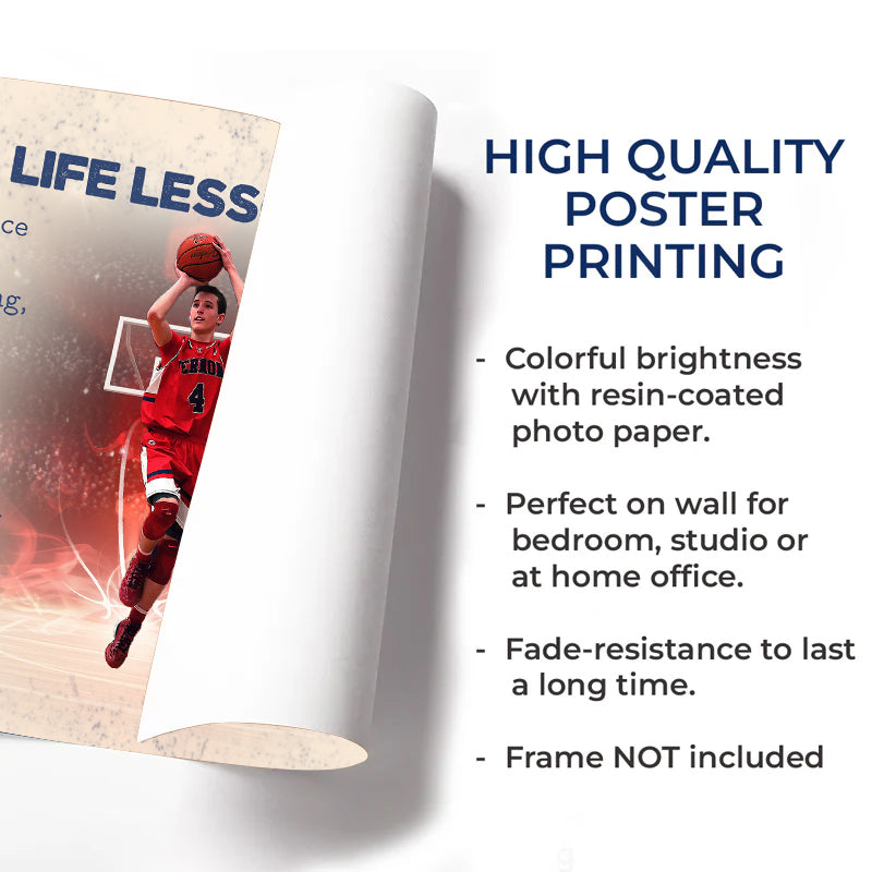 Basketball Life Lessons - Personalized Photo Player Poster, Canvas -NV01