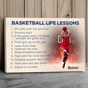 Basketball Life Lessons - Personalized Photo Player Poster, Canvas -NV01