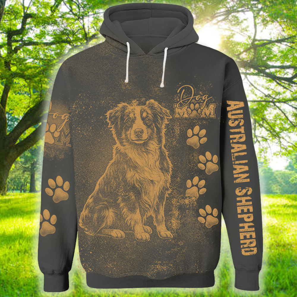 Personalized Australian Shepherd Bleach Style Dog Mom Shirt For Dog Lovers Nh00