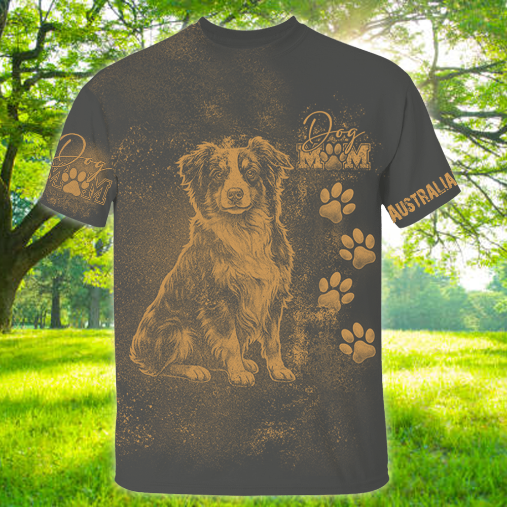 Personalized Australian Shepherd Bleach Style Dog Mom Shirt For Dog Lovers Nh00