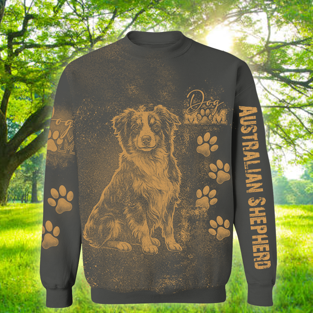 Personalized Australian Shepherd Bleach Style Dog Mom Shirt For Dog Lovers Nh00