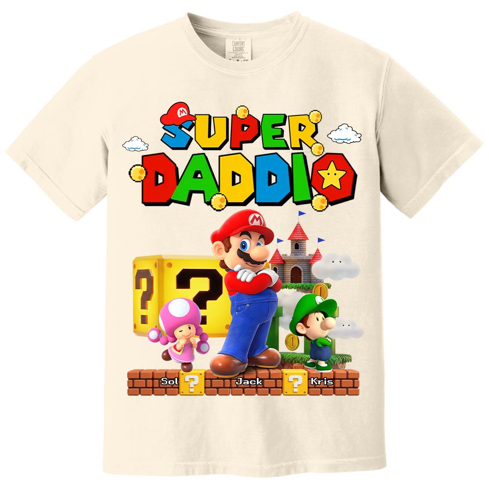 Best Dad Ever Super Daddio, Personalized Daddio Shirt Custom Kids Name, Gift For Dad, Gift For Father's Day Vr2 MI209 Hv01