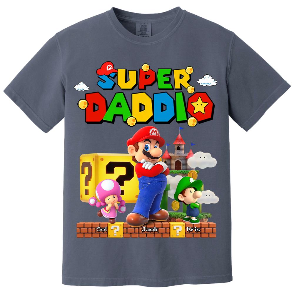 Best Dad Ever Super Daddio, Personalized Daddio Shirt Custom Kids Name, Gift For Dad, Gift For Father's Day Vr2 MI209 Hv01