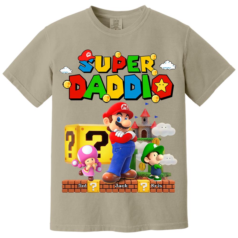 Best Dad Ever Super Daddio, Personalized Daddio Shirt Custom Kids Name, Gift For Dad, Gift For Father's Day Vr2 MI209 Hv01