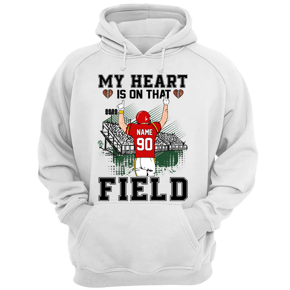 Personalized Shirt My Heart Is On That Field Stands Football Shirt Football Team K1702