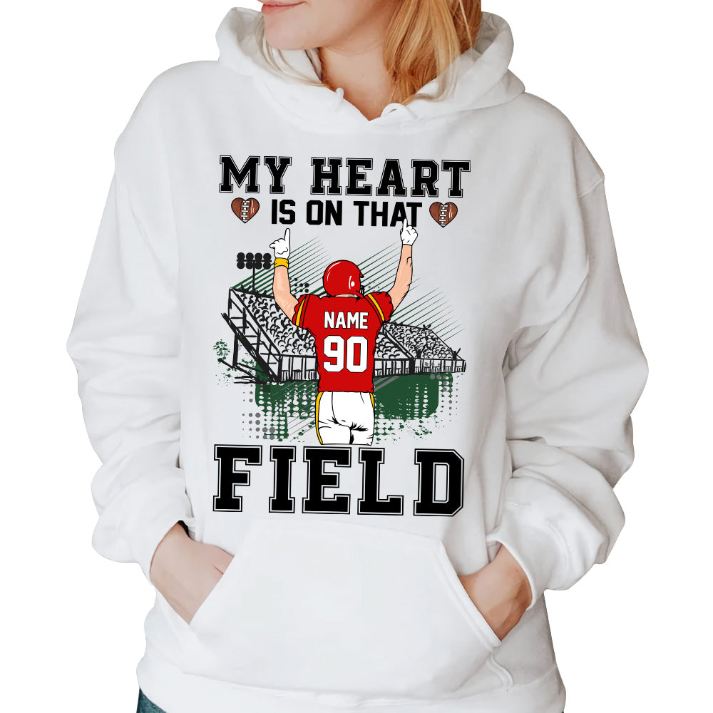 Personalized Shirt My Heart Is On That Field Stands Football Shirt Football Team K1702