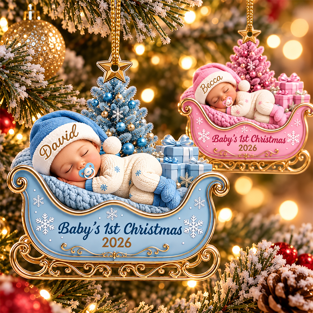 Personalized Baby’s First Christmas Ornament, Precious Little Bundle Of Joy T24